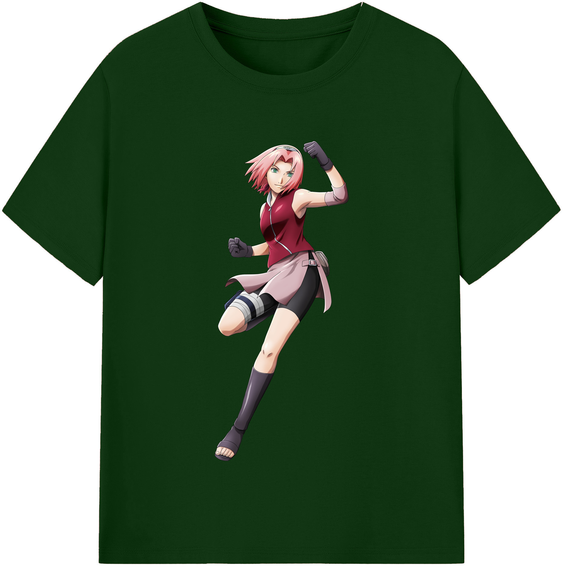 （画像用） NARUTO -ナルト- 春野サクラ Haruno Sakura 綿100％半袖Tシャツ（フロントプリント）